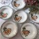 6 assiettes creuses en faïence vintage de Digoin Sarreguemines - modèles Odile et Adèle