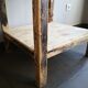 Vintage wooden side table, entrance console, square pedestal table 2 floors.