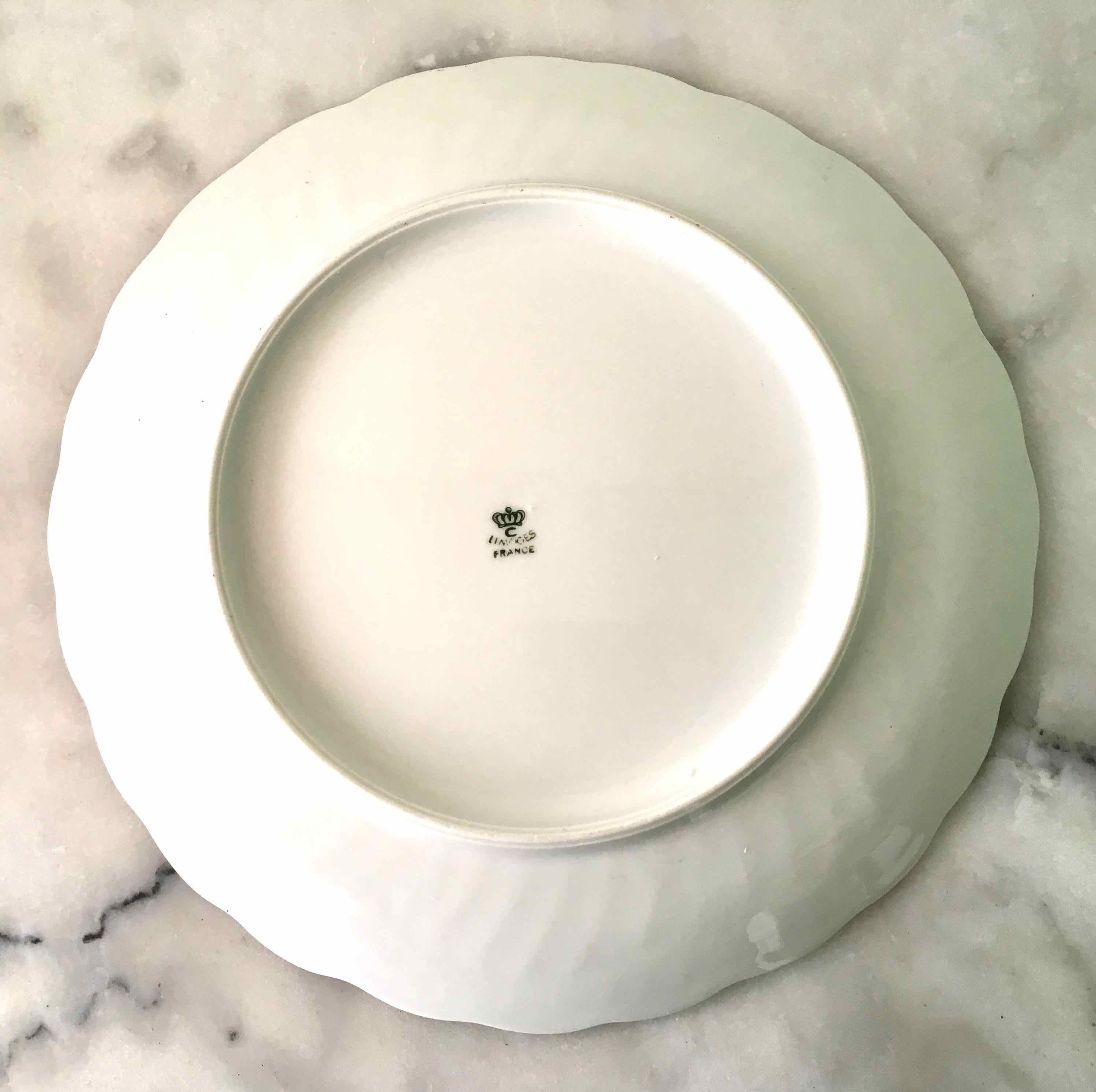 Set de 10 assiettes porcelaine fine de Limoges