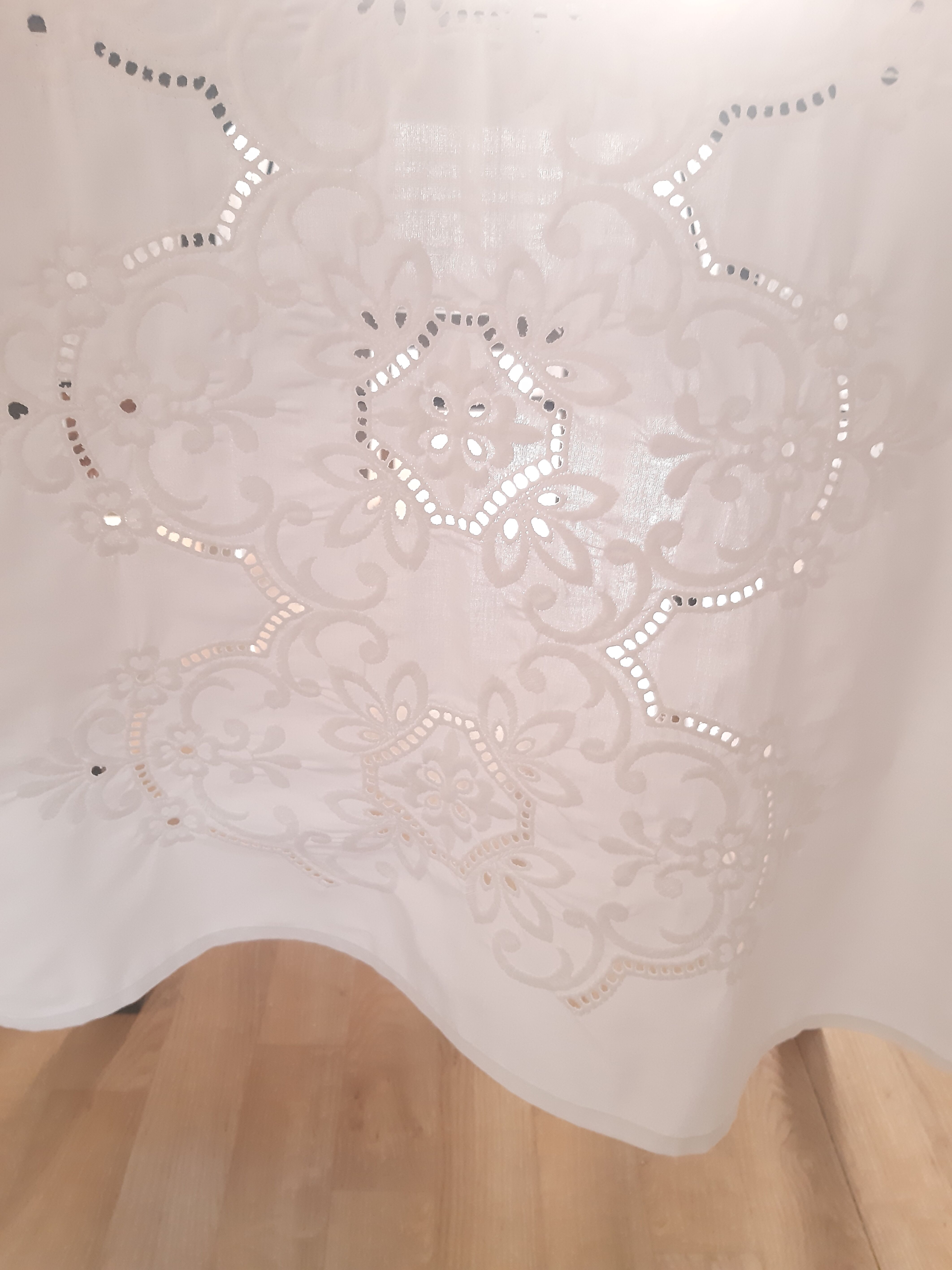 Embroidered tablecloth and 12 towels