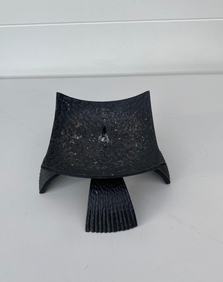 Brutalist Iron Candlestick, ca. 1960s