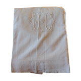 Old white sheet Monograms M C