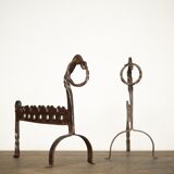 Hand-forged zoomorphic candle holders, Italy, 1950s, set of 2