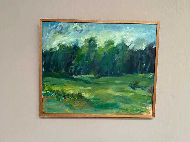 Original Swedish Oil on Canvas “Forest” by Leif Nilsson – Signed – Vintage