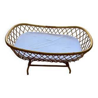 Vintage rattan crib