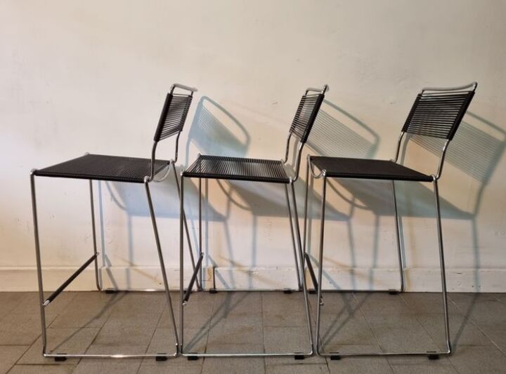 High stools Spaghetti dark gray design Giandomenico Belloti , edit by Alias