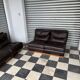 Pair of Roche Bobois leather armchairs