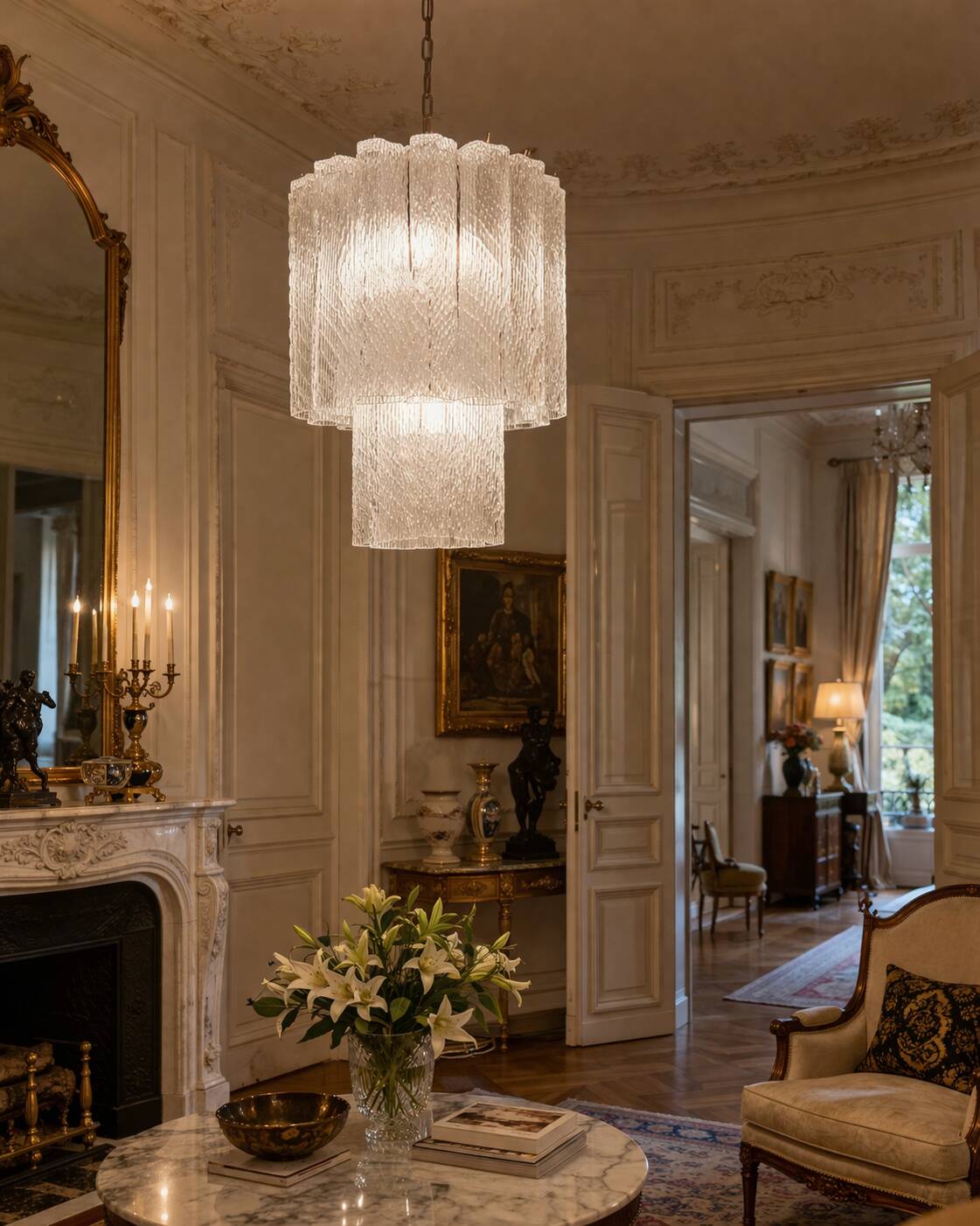 Murano lustre attributed to Toni Zuccheri – Venini – textured glass – year