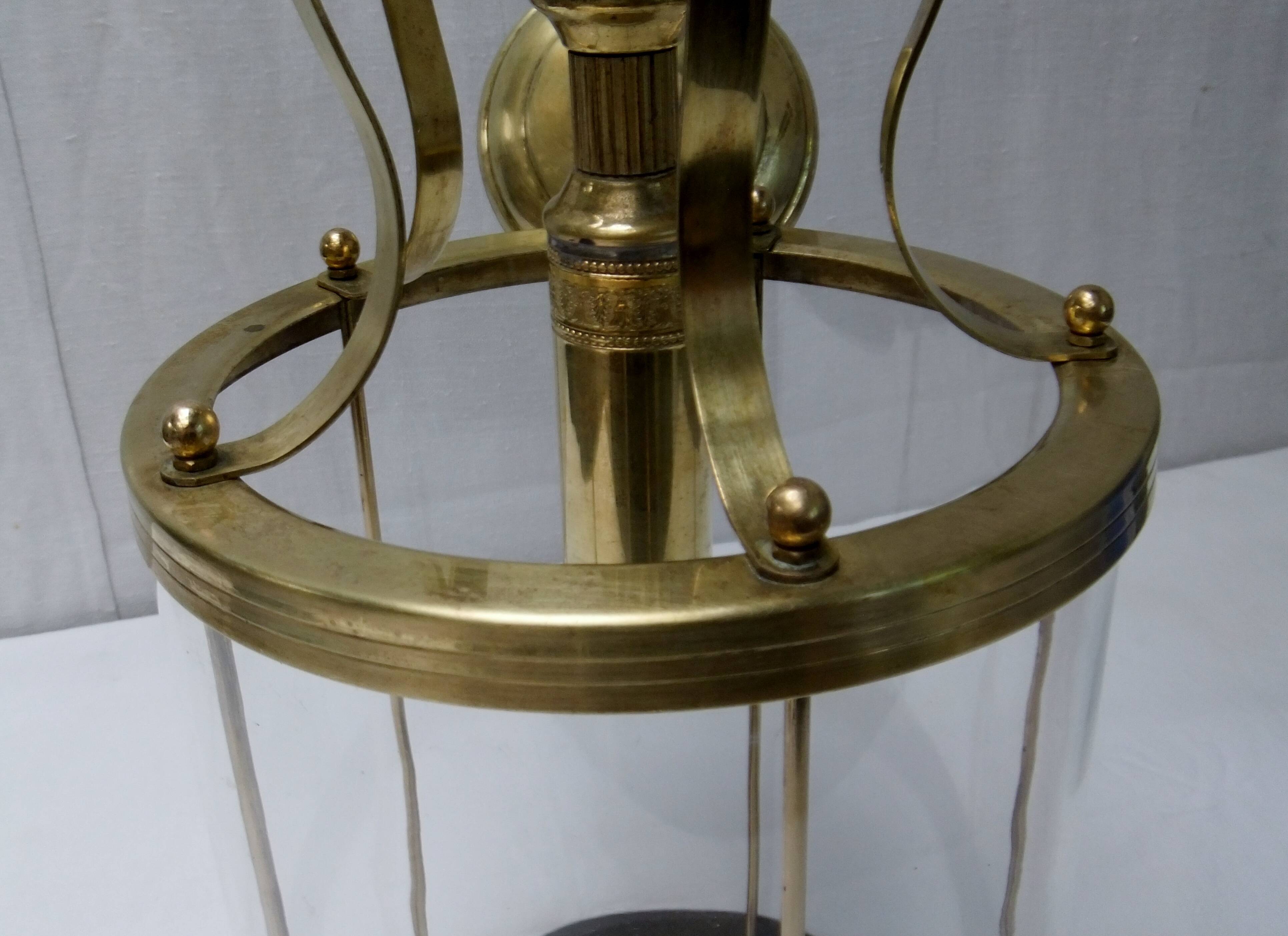 Antique glass cage lantern chandelier