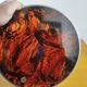 Round vintage Guzzini Lucite tortoiseshell platter 1970s Italian design