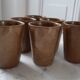 Set of 6 glasses in stoneware Digoin Sarreguemines 70s