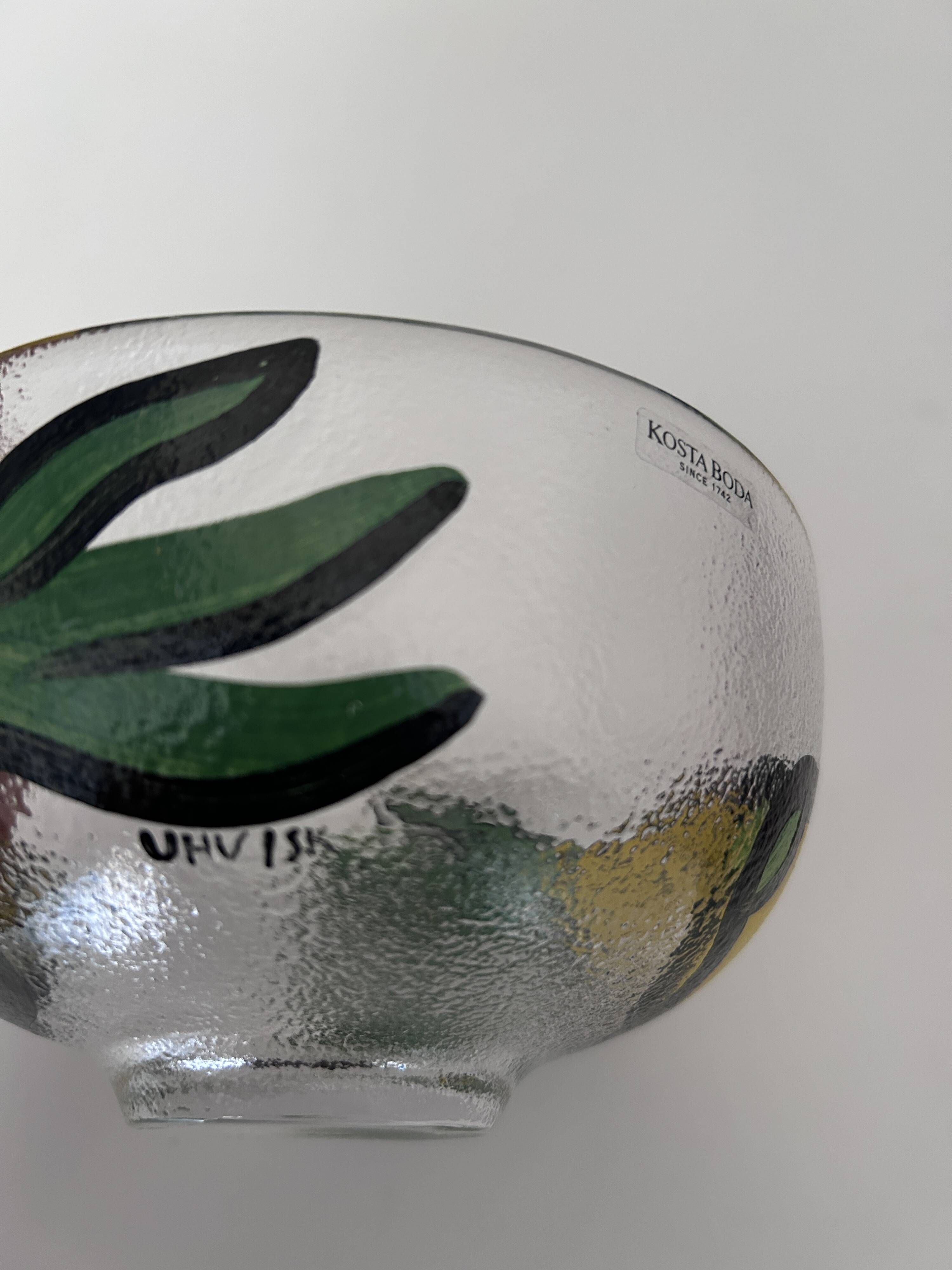 Bowl Kosta Boda by Ulrica Hydman Vallien – hand-painted glass 15 cm
