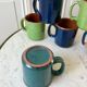 Set of 6 cups / mugs in vintage pottery