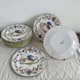 Dessert service, earthenware, Martres-Tolosane, signed Matet France