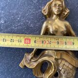 Paire d'applique sirène en bronze Guillemard