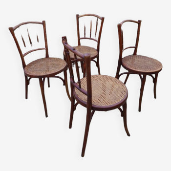 Chaises de salle à manger bistro Thonet originales, lot de 4
