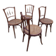 Chaises de salle à manger bistro Thonet originales, lot de 4