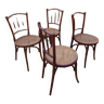 Chaises de salle à manger bistro Thonet originales, lot de 4