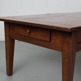 French Early 20th Century Farmhouse Rustic Oak Coffee Table