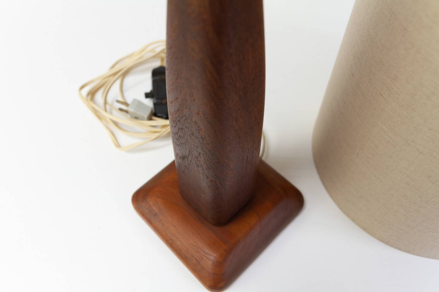 Vintage Danish Teak Table Lamp, 1960s