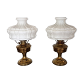 Paire de lampes de table Aladdin modèle 11 en laiton satiné, Royaume-Uni, 1922