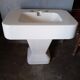 Washbasin design epoch 1970s enamelled ceramic