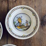 19th Century Plates Popular Faience Moulin des Loups & Hamage