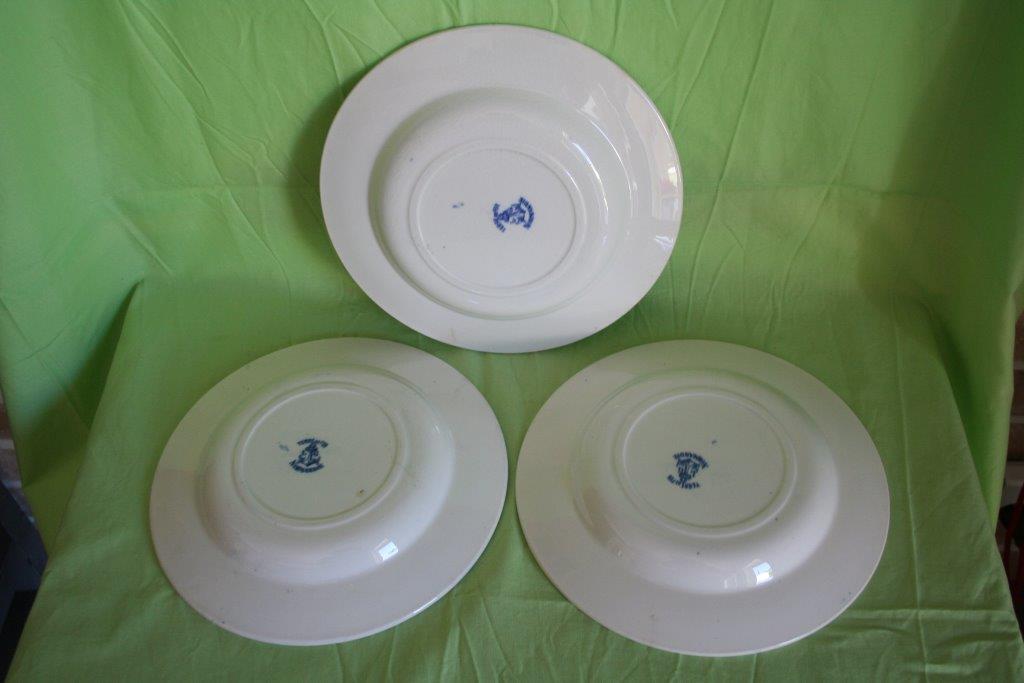 Set of 3 hollow plates in "Normandy" iron earth
