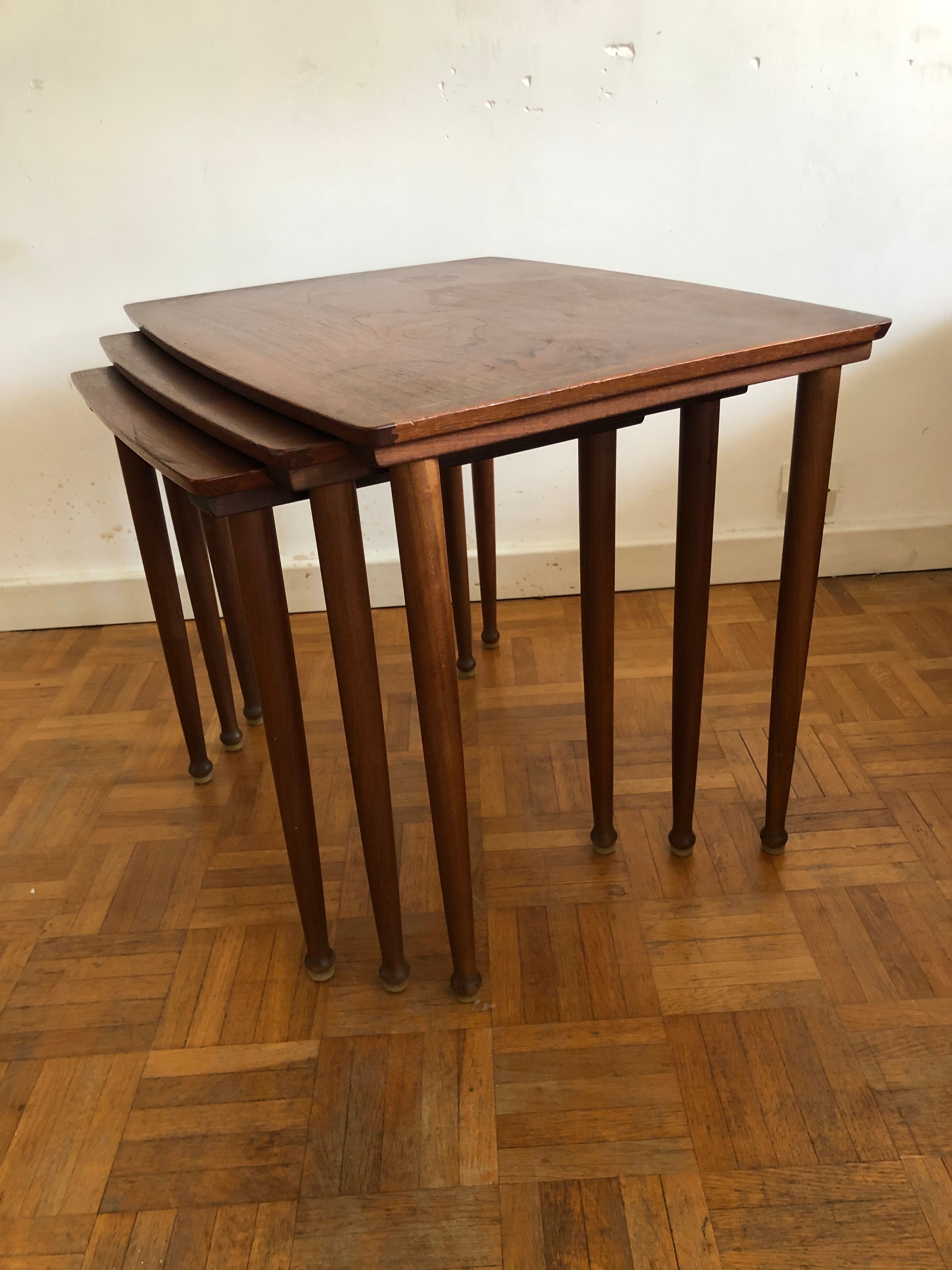 Scandinavian nesting tables Mobelintarsia