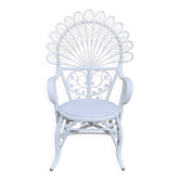 Fauteuil en rotin blanc Emmanuelle Peacock 1970