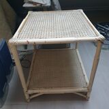 Vintage cream rattan coffee/side table