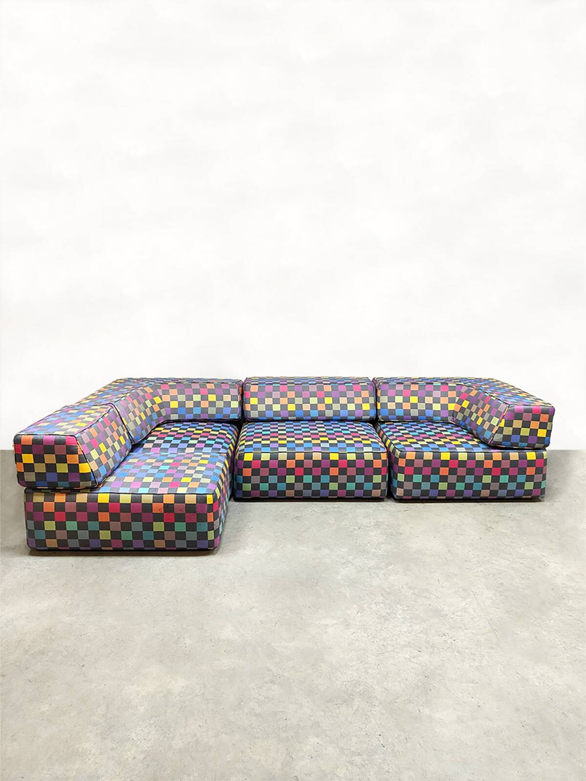 Vintage modular sofa Cor Trio Team Form AG 'Colored Check'