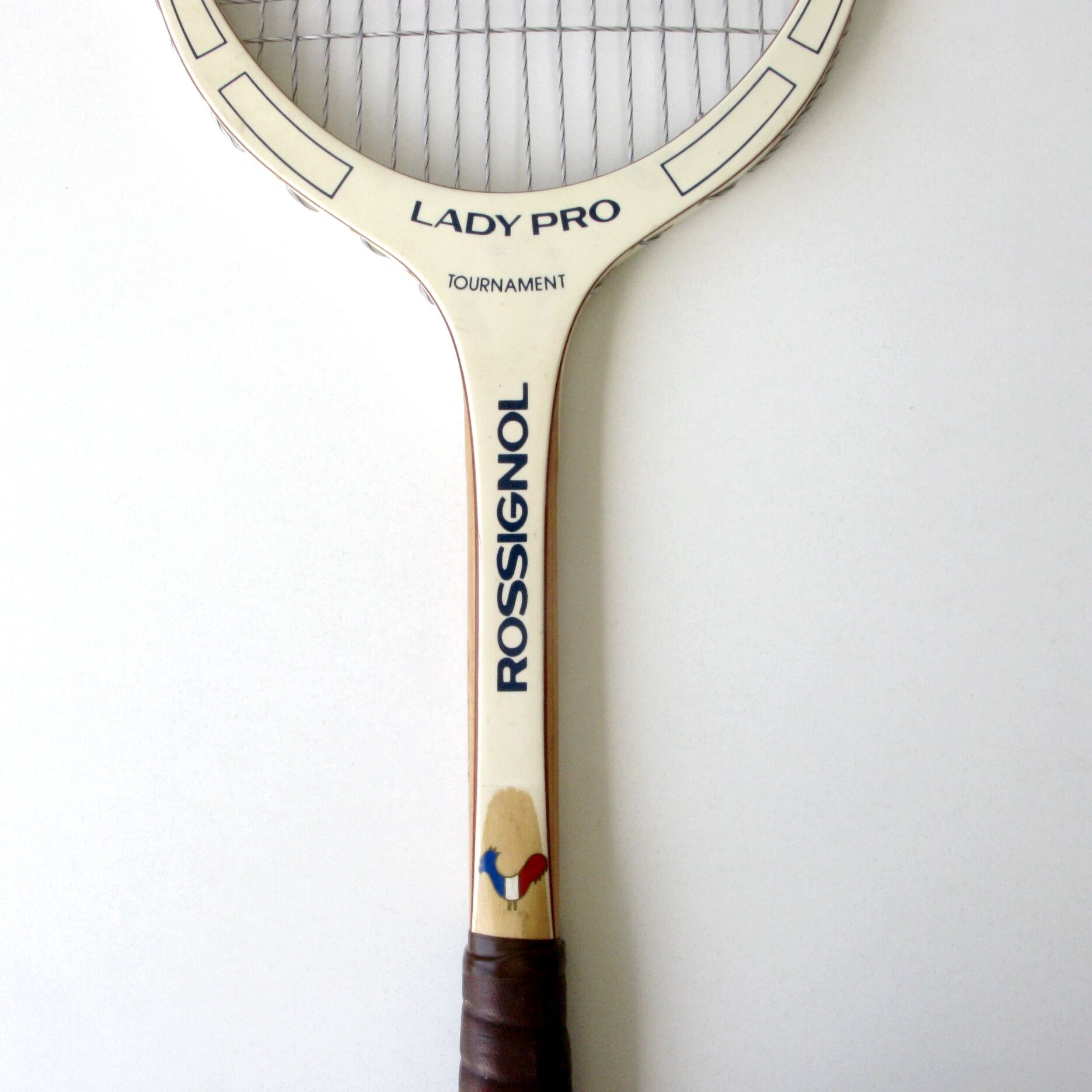 Ancient wood tennis racket - rossignol lady pro - channel lm 4 1/4 - usa