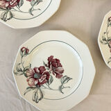 Set of 4 Sarreguemines Simone plates – Vintage floral design