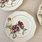 Set of 4 Sarreguemines Simone plates – Vintage floral design