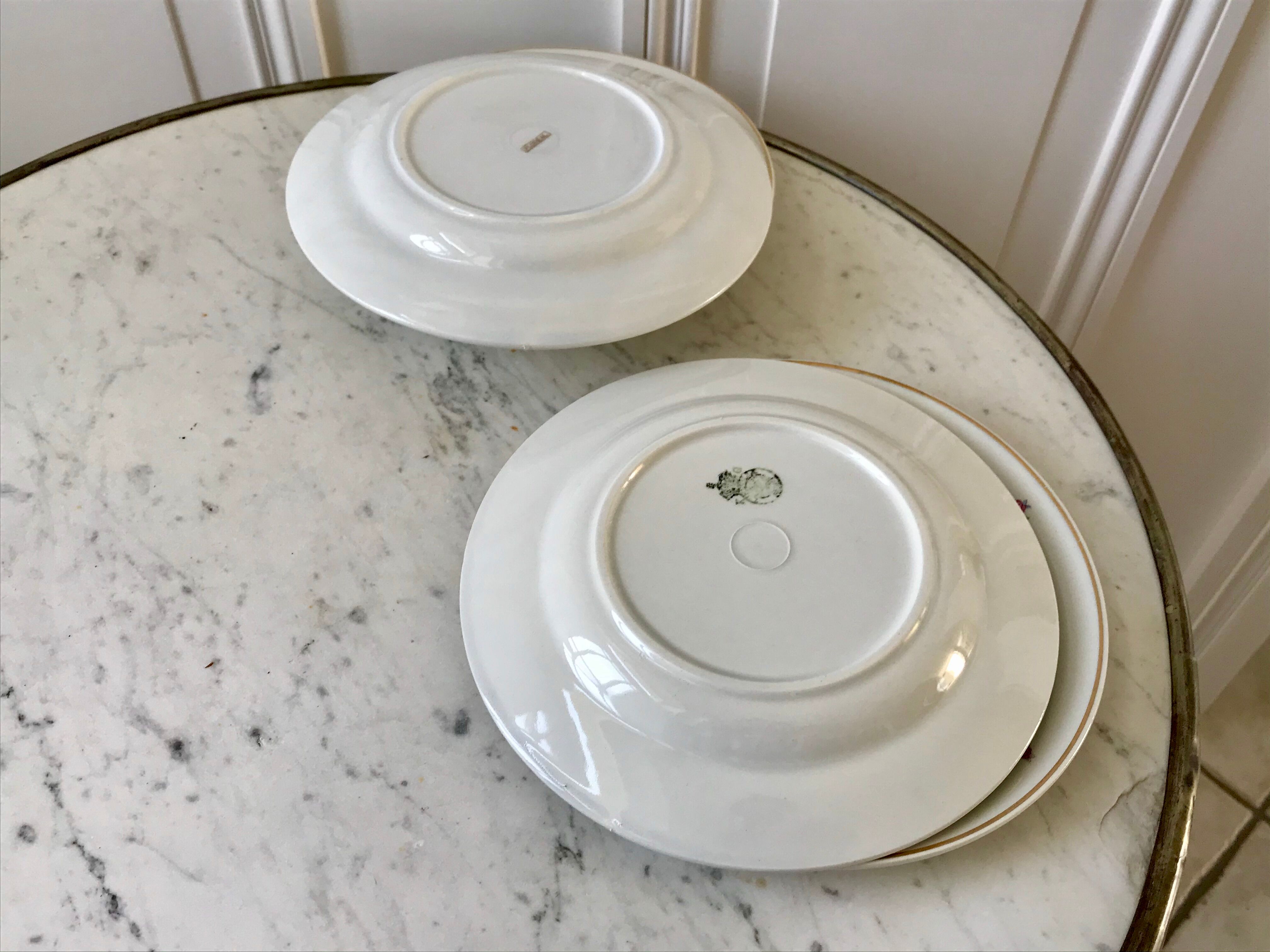 set of 6 dessert plates Digoin Sarreguemines model Floréal years 50-60