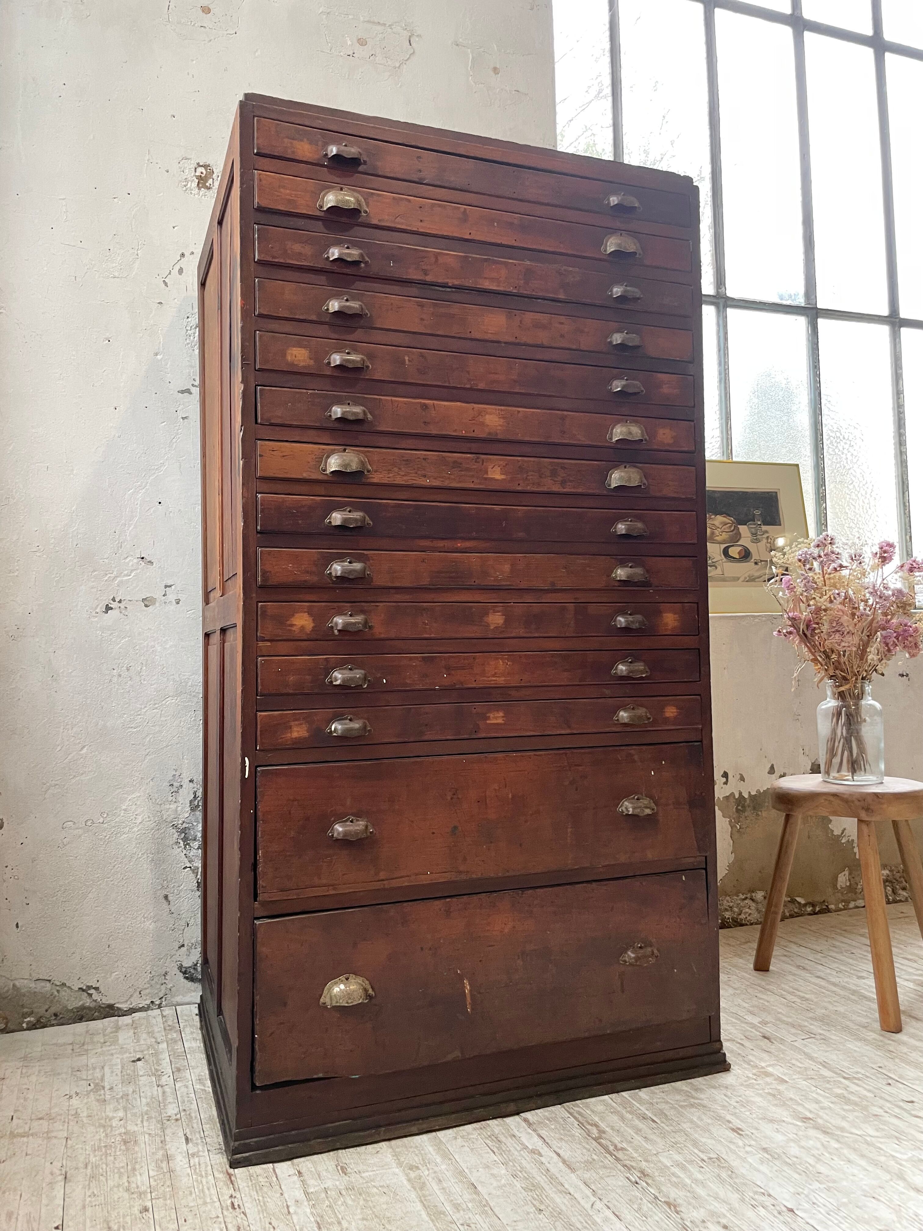 Workshop furniture printing with drawers XL oak