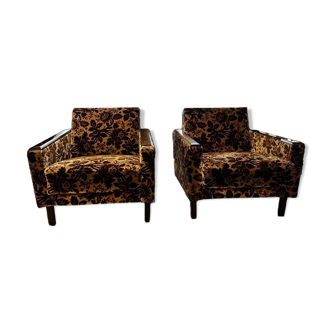 Set of 2 vintage floral armchairs