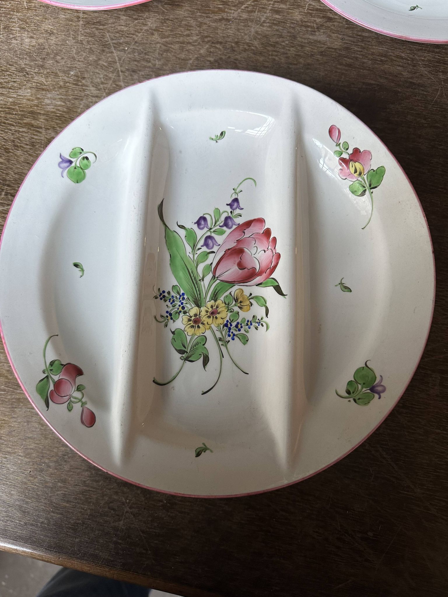 7 Asparagus Plates Late 19th Century Opaque Earthenware Luneville France