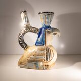 zoomorphic ceramic sculpture vase, Jules Guérin, Bouffioulx stoneware 1950s