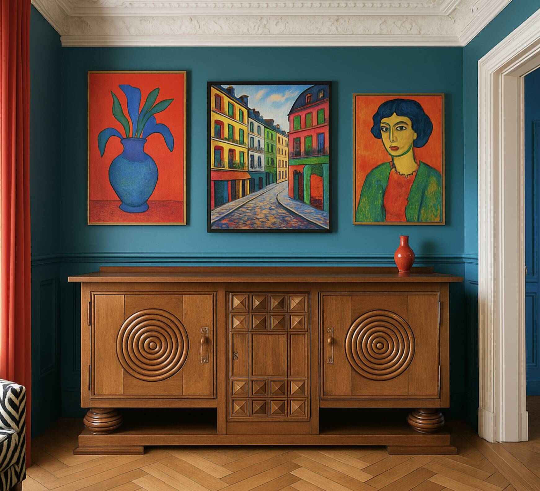 Art deco cabinet by charles dudouyt