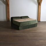 Le bambole bed in green velvet By Mario Bellini for B&B Italia, 1970s