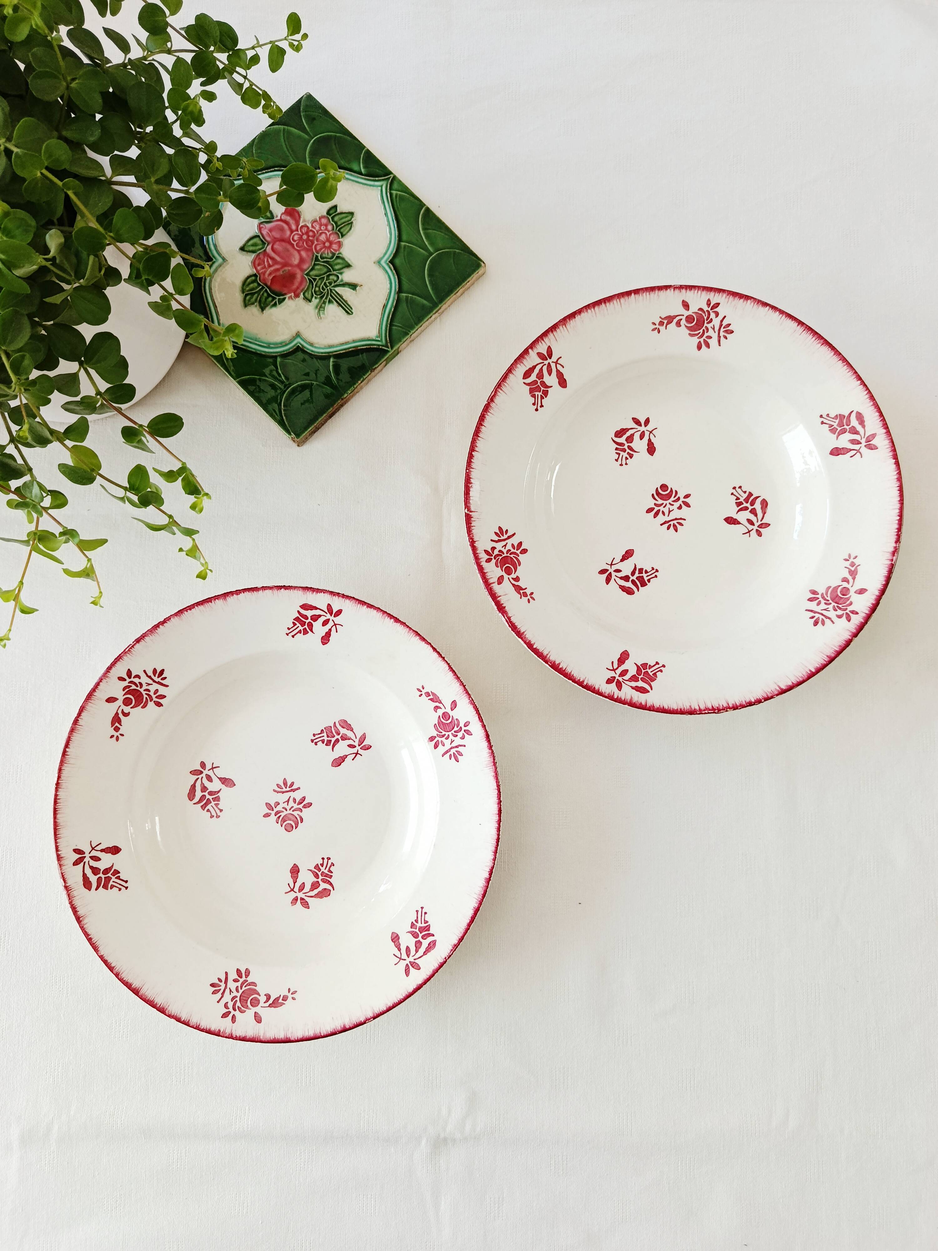 Lot de 2 assiettes creuses Lunéville K&G, loire