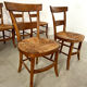 Lot de 6 chaises de ferme rustique début XX eme en bois / bistrot