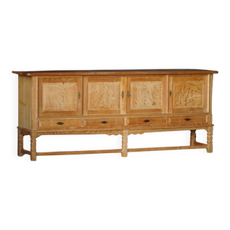 Henning Kjærnulf, mid-century Danish brutalist enfilade in oak, 1960s.