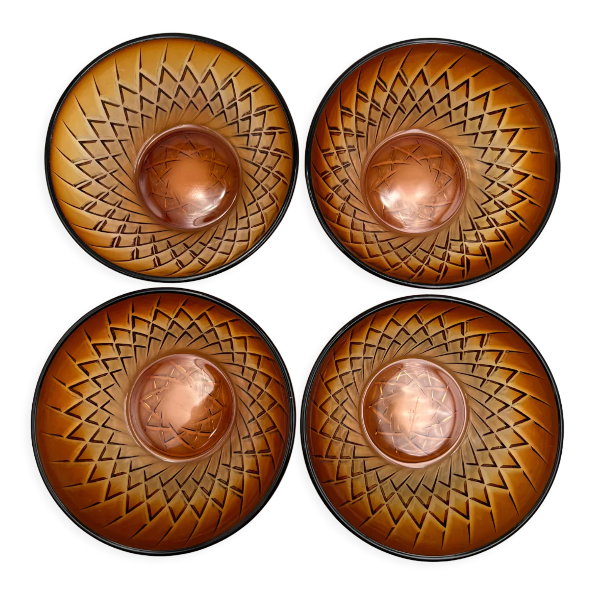 Amber glass bowls worked