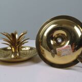 Elegant pineapple candlesticks in lacquered brass 1970-1980