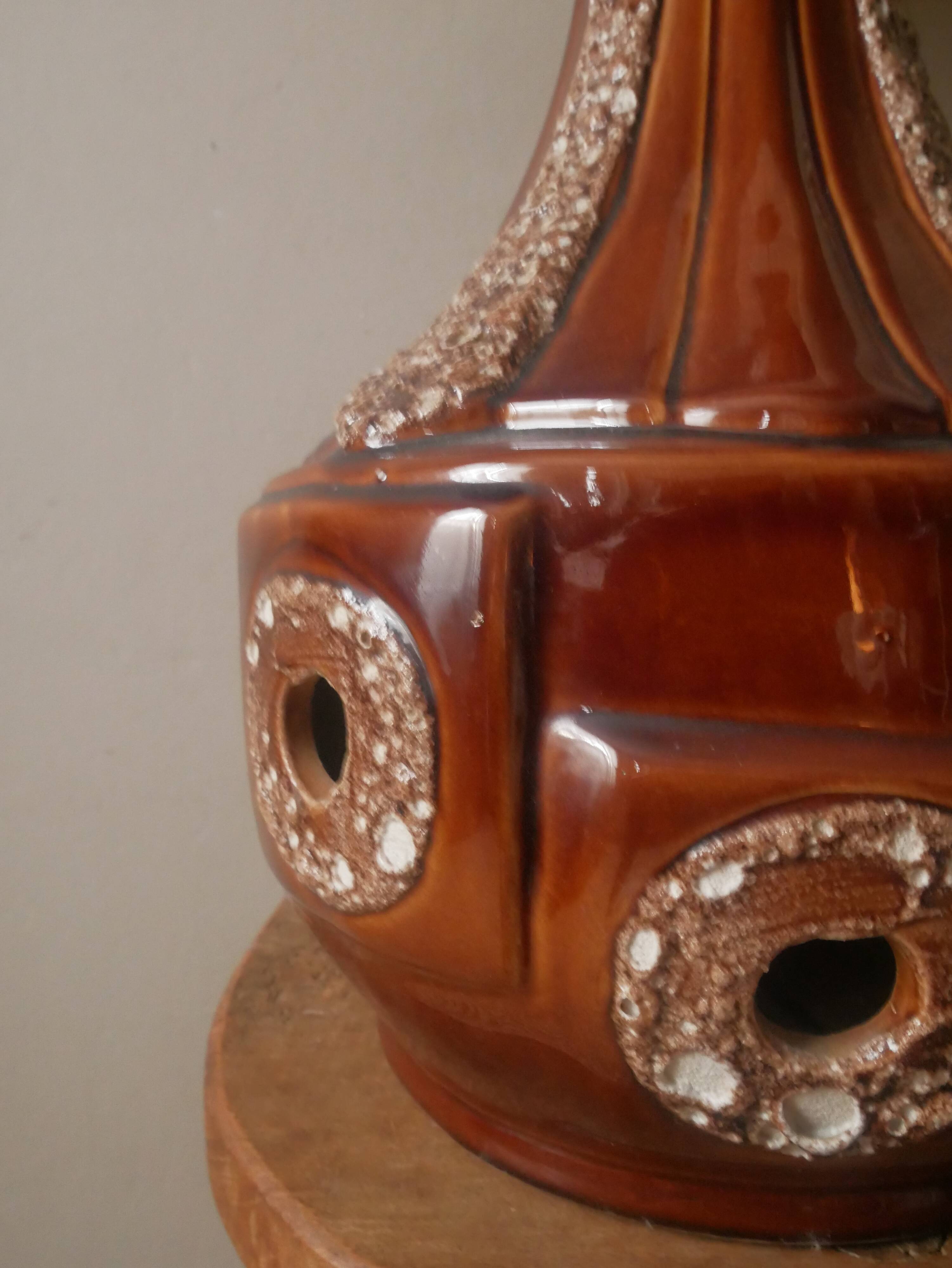 Vintage ceramic lamp base Scandinavian decoration retro floor lamp shades of brown