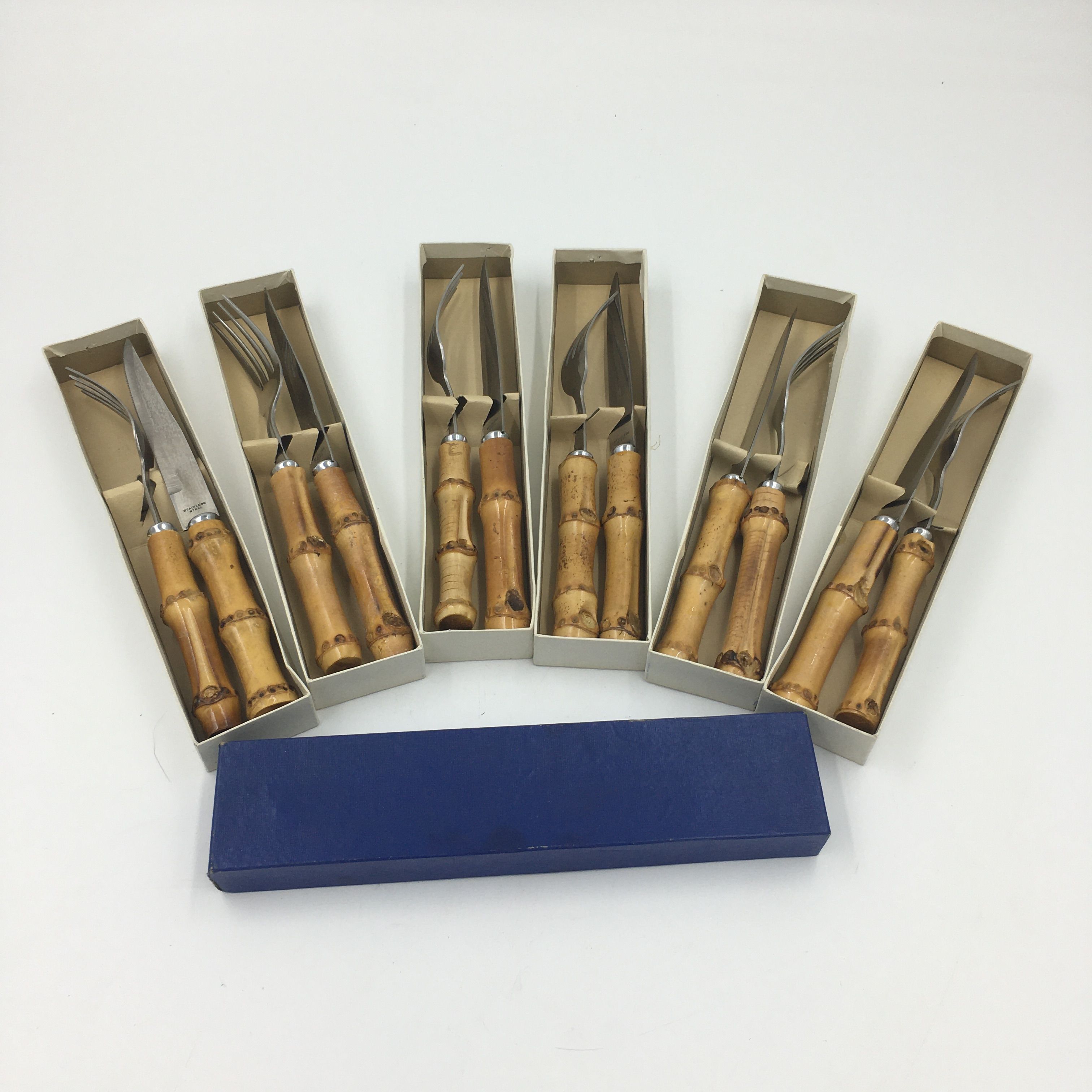 Set of 6 duo of cutlery knives and forks