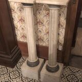 Ancient pair of Columns in Carrara tree Selette Gaine